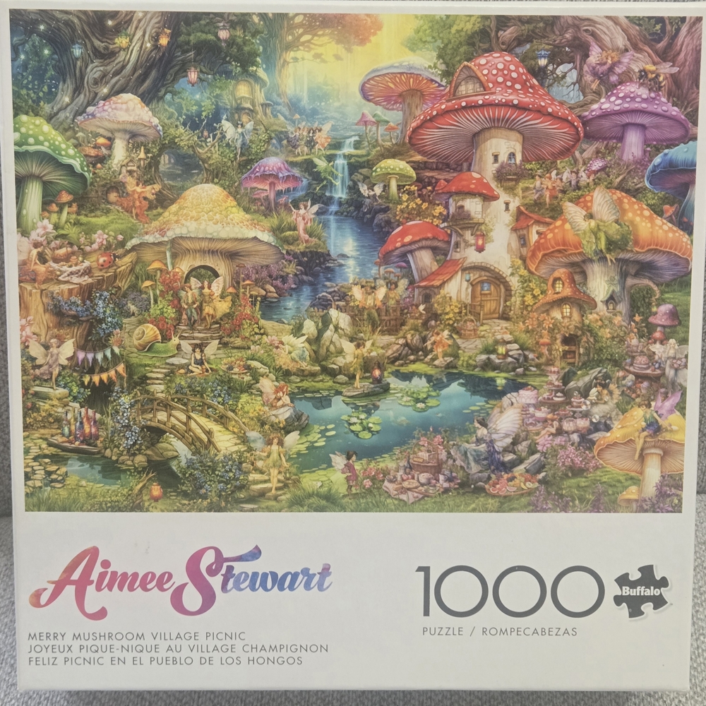 Aimee Stewart-"Merry Mushroom Vlage Picnic"- 1000 Pieces Jigsaw Buffalo Games